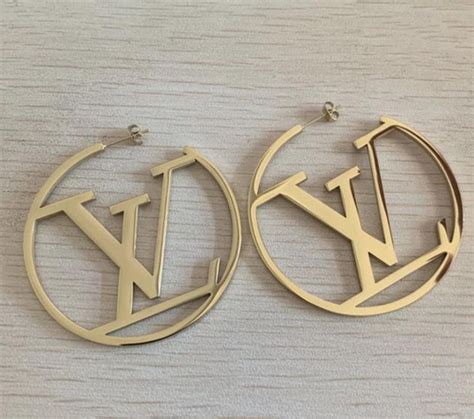 fake louis vuitton hoop earrings|louis vuitton hoop earrings poshmark.